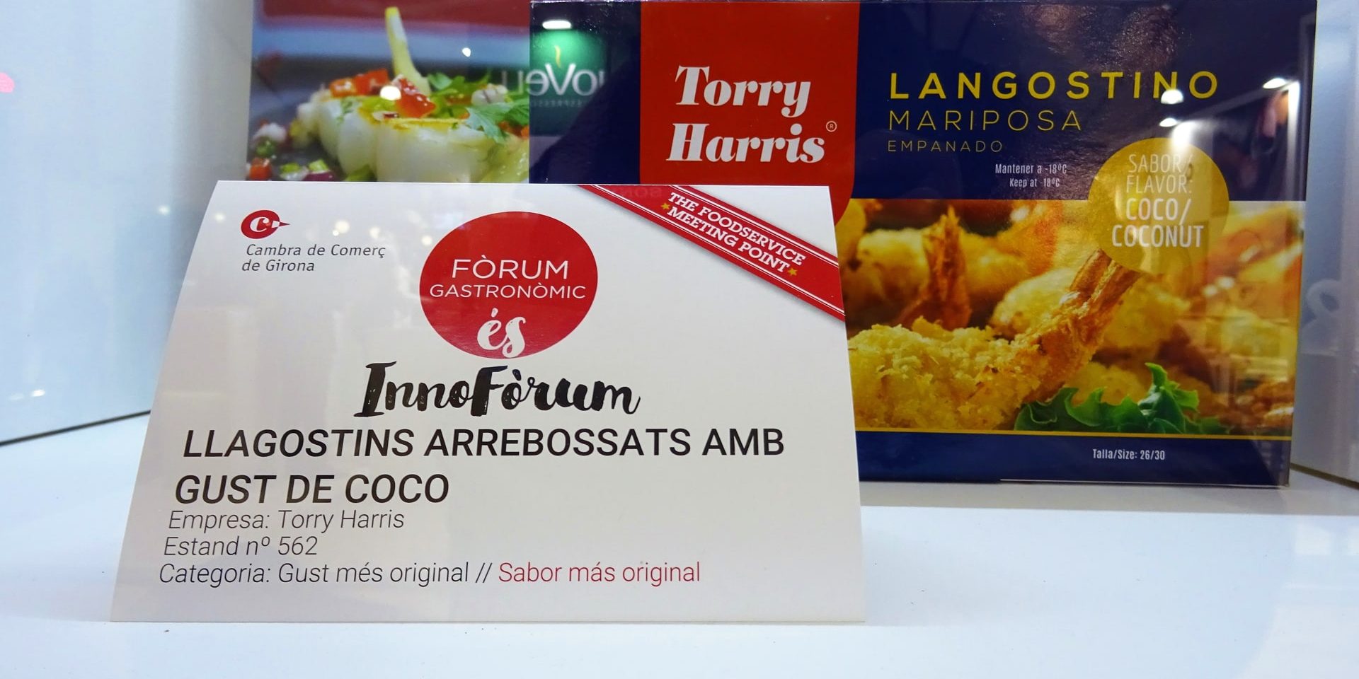 Torry Harris en los premios Innoforum al sabor más original. con los langostinos rebozados sabor a coco