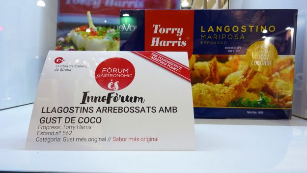 Torry Harris en los premios Innoforum al sabor más original. con los langostinos rebozados sabor a coco