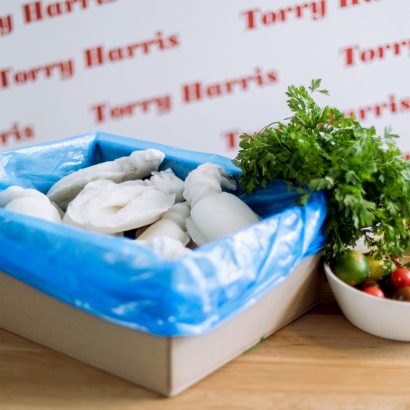 Caja de sepia congelada IQF Torry Harris