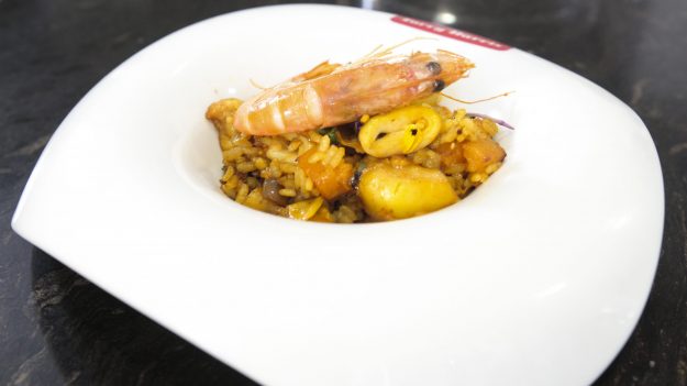Arroz de marisco con calabaza
